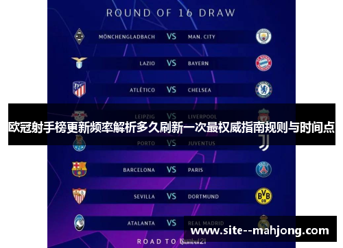 欧冠射手榜更新频率解析多久刷新一次最权威指南规则与时间点